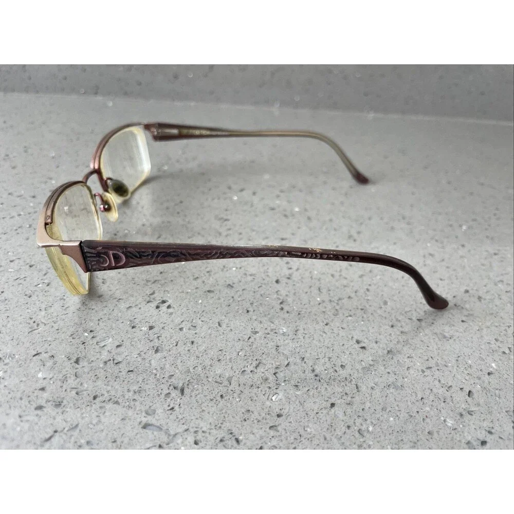 Catherine Deneuve Eyeglasses Frames ONLY PL Plum Rectangle Half Rim 51-18-135